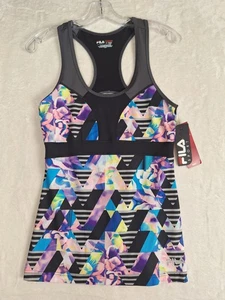 FILA Sport Tank Top Womens Small Multi Stretch Performance Racerback Pullover - Picture 1 of 9