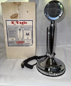 ASTATIC SILVER K EAGLE TUP9D104SKE D-104 POWER DESK MIC Cb Radio 6 Pin Plug RCI - Zdjęcie 1 z 5
