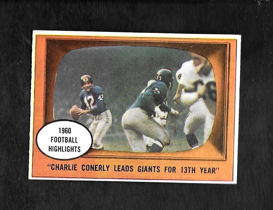 1961 TOPPS #94 FOOTBALL HIGHLIGHTS - BORDERLINE MINT - CONERLY LEADS GIANTS - Image 1 of 1