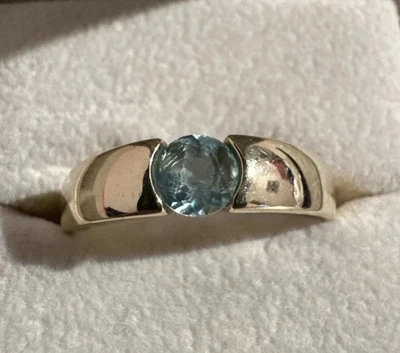 Da.-RING GR. 18 (CA. 56) ,375/- GELBGOLD MIT APATIT rund 5mm,0,41 Karat, 4,62 Gr - Bild 1 von 4