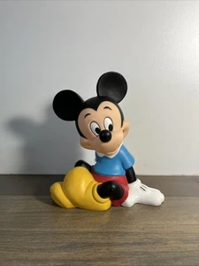 Vintage Mickey Mouse Hard Rubber Plastic Piggy Bank Walt Disney  6” - Bild 1 von 7