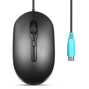 PERIMICE-222PB Black Wired PS/2 Optical Mouse 1200-2000 DPI 5.9 Ft Cable - Picture 1 of 7