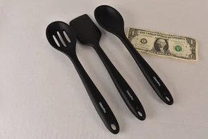 GreenPan 3 Piece Metal Core Silicone Cooking Utensil Set Spatula, Slotted Spoon - Picture 1 of 5