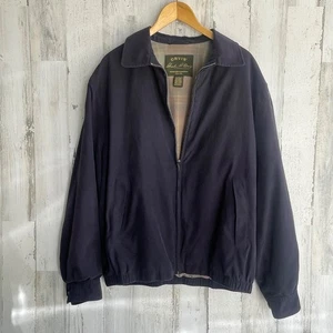 Orvis Men’s Size Large Navy Blue Collared Lined Classic Coat Jacket Slash Pocket - Picture 1 of 10