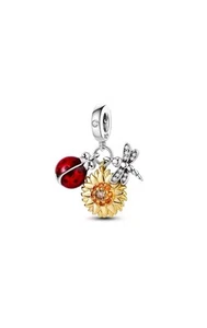 Charm Anhänger für Pandora Armband 925 Silber Herz Blume Käfer Schmetterling Lov - Bild 1 von 1