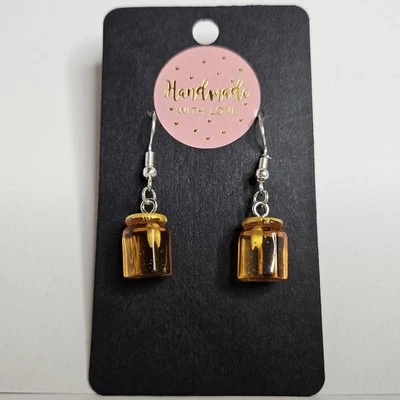 Brincos de gancho feitos à mão com pote de mel novidade - Imagem 1 de 2