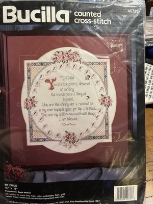 Kit punto de cruz contado My Child 40733 Bucilla 15x15 Gayle Nelson 1993 Foto 1 de 4
