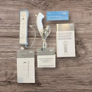 OEM Nintendo Wii Remote Controller w/ Motion Plus Adaptor, Nunchuck & Manuals - Picture 1 of 4