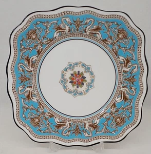 Wedgwood Florentine Turquoise Square Dessert Plate Griffin Bone China with Box - Picture 1 of 7