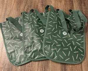 New *Lot Of 3* Lululemon Reusable Shopping Tote Bag Green - Picture 1 of 1