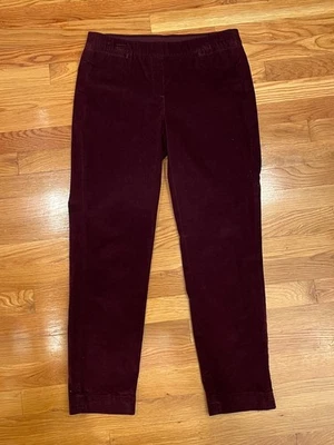 Pantalones para mujer J. Jill de pana fina de ballena borgoña talla 8 Foto 1 de 4