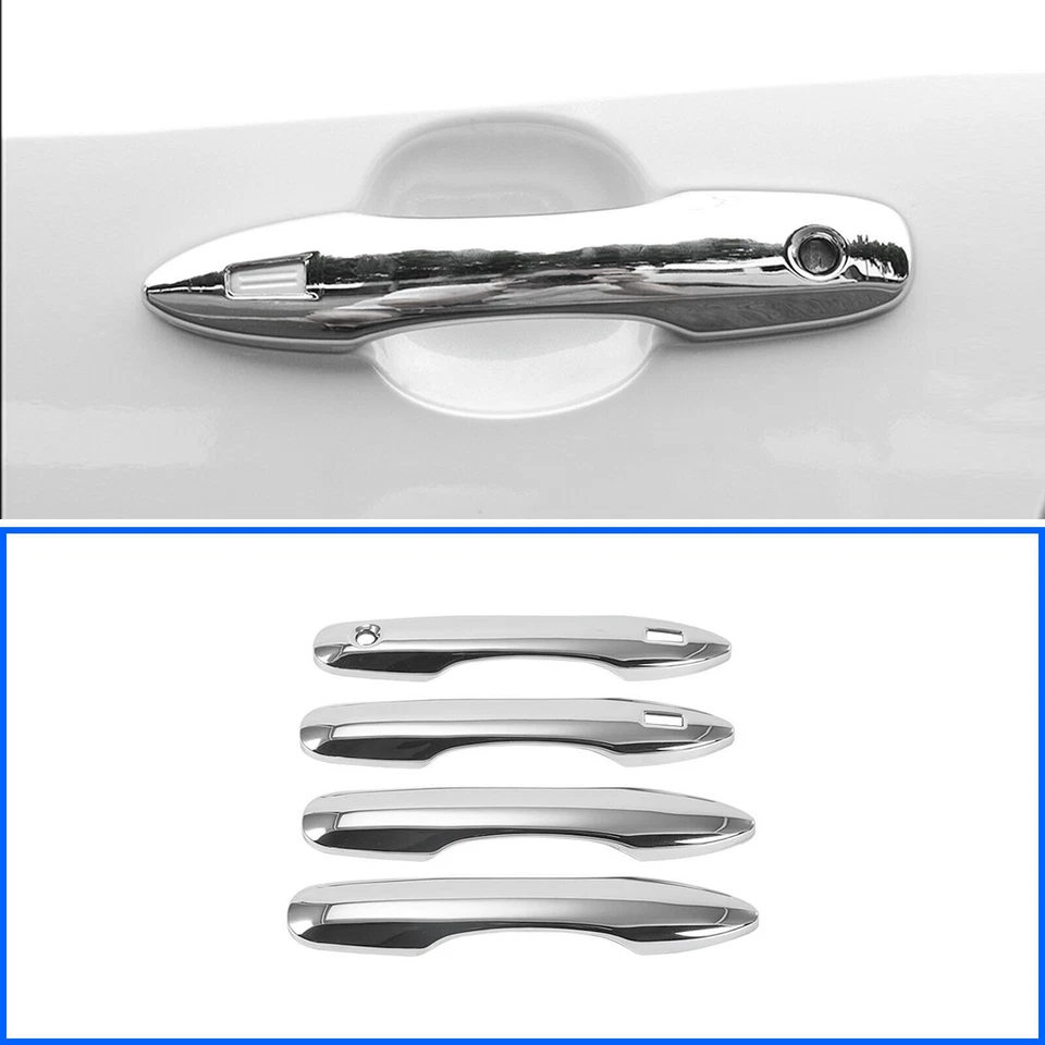 Para 2018-2025 Toyota Camry Chrome maçaneta de porta de carro guarnições de tampa de tira com chave - Imagem 1 de 4