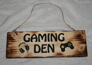 Personalised Gaming Sign Plaque Any Words Attic Den Bedroom Cellar Shed Studio - Picture 1 of 80