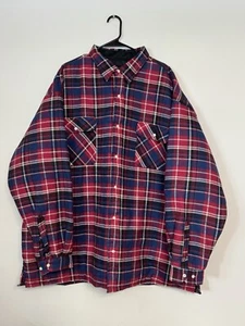 VTG Honors Plaid Quilted Flannel Work Shirt Jacket 361F01 Men's Size 3X Blue - Picture 1 of 10