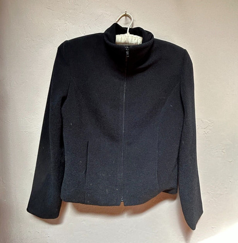 Giacca donna full zip nera finto collo economico e chic by Moschino taglia 12 Italia