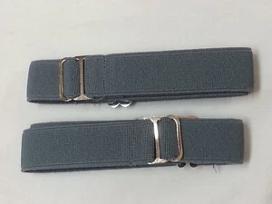 1 PAIO ELASTICI REGOLABILI GRIGI PER STRINGERE I PANTALONI MANICHE VIGILANZA GPG - Foto 1 di 1