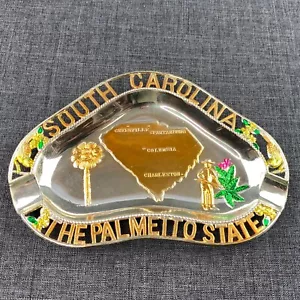 Bandeja vintage de recuerdo de metal lata cenicero The Palmetto State Carolina del Sur Japón - Imagen 1 de 16