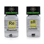Rhenium Metall element 75 Stck 0.5g 99.99% in Glasflaschen mit Etikett