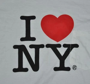 t-shirt medium i love new york heart nyc with pocket 19 inches pit to pit - Picture 1 of 3