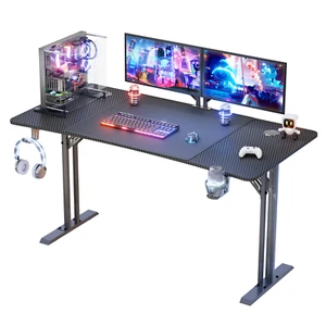 140/160×70cm Gaming Desk Computer Table Workstations Cup Holder & Headphone Hook - Picture 1 of 19