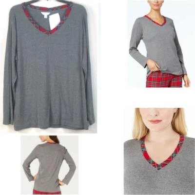 Top de pijama Charter Club Mix It Brinkley a cuadros talla 2XL nuevo mezcla de algodón Foto 1 de 4