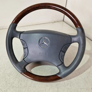 S17 * Original Mercedes W215 W220 Leder Lenkrad Holzausführung HOLZ KASTANIE - Bild 1 von 13