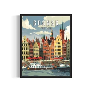 Gdansk Poland Landscape Poster Art Print Wall Art Painting Artwork Decor - Picture 1 of 6
