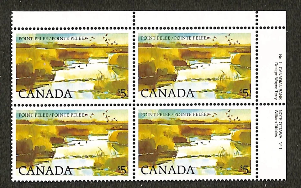 CANADA - SCOTT 937 -VFNH -  UR PLATE BLOCK - PLATE 1 - NATIONAL PARKS - 1983 - Image 1 of 1