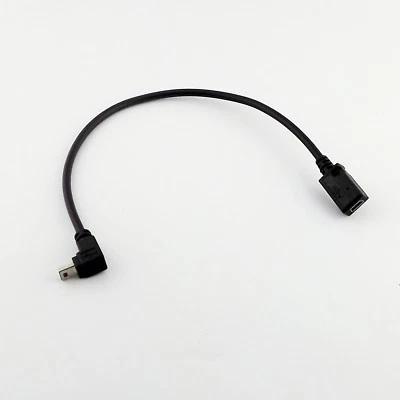 1pcs GPS Mini 5 Pin USB Male To Female Down Angle Data Charge Adapter Cable Cord - Image 1 of 4