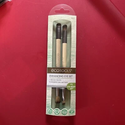 ECOTOOLS Enhancing Eye Makeup Brush Set: 2 Brushes w/4 Heads NEW - Image 1 of 2