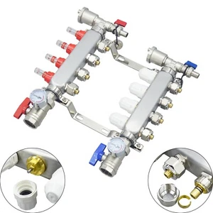 4-Branch PEX Radiant Floor Heating Water Distributor Floor Heating Manifold Set - Picture 1 of 23