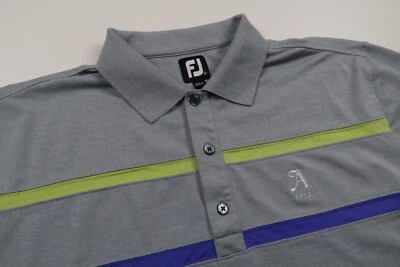 Footjoy Para Hombres XL Gris Rayas Golf PGA Tour Performance Polo Elástico Foto 1 de 4