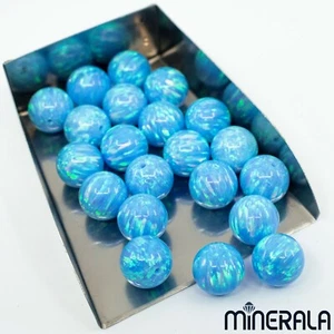 SKY BLUE SYNTHETIC LAB CREATED OPAL ROUND BEADS FULL DRILLED 2mm-16mm WP000CC - Picture 1 of 8