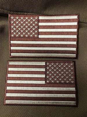 IVAMIS TRADING Brown & Tan American Flag 3" x 5" Patch