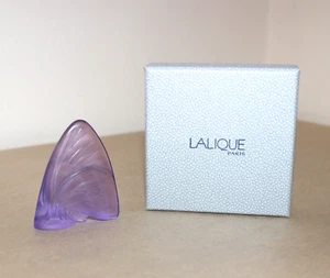 Lalique Crystal Purple/Pink Butterfly 2" Figurine "Grand Nacre Opaque Pink"+ Box - Picture 1 of 24