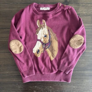 Hope & Henry Sweater Maroon Horse Elbow Patches Size M Organic Cotton - Picture 1 of 19