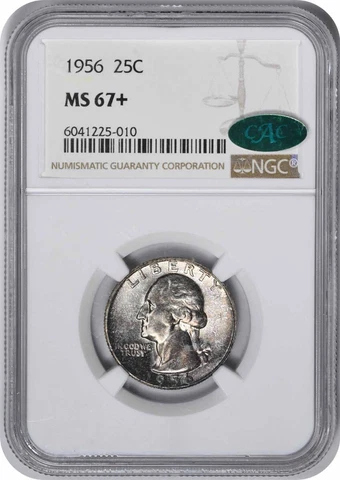 1956 Washington Silver Quarter MS67+ NGC (CAC) Cover