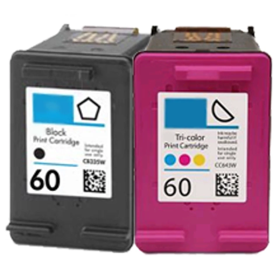 For HP CC640WN CC643WN #60 INK INKJET Cartridge Combo Pack Black Tri-Color D1660 - Image 1 of 1