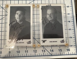 Dallas Stars Autographed Pictures Of Neal Broten Rob Brown Southwest AirlineProm - Picture 1 of 4