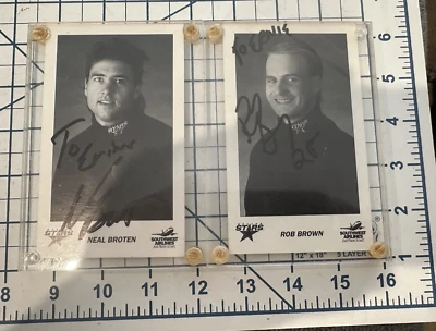 Dallas Stars Autographed Pictures Of Neal Broten Rob Brown Southwest AirlineProm - Image 1 of 4