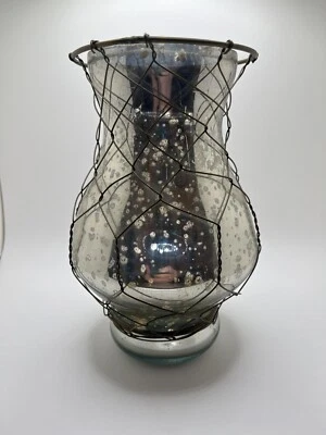 Pier 1 Imports Glass Vase With Wire Wrap Set Of 2, 7.5 in And 10 in - Image 1 of 4