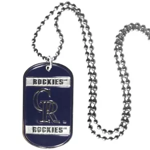 Colorado Rockies Metal Dog Tag Necklace MLB Licensed Baseball Jewelry - Picture 1 of 3