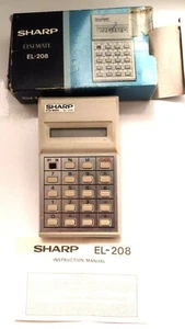 Vintage Sharp ELSI MATE EL-208 Calculator with Original box & Manual - Picture 1 of 4