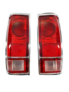 Pair Tail Light for 82-93 Chevrolet S10 91-93 GMC Sonoma 82-90 S15 Chrome Trim - Bild 1 von 16