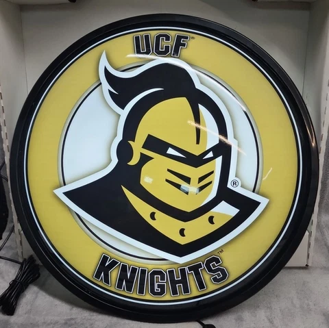 UCF Knights Lighted Round Wall Sign Man Cave University of Central Florida 17 in Cover