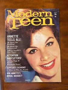 Modern Teen magazine - several articles on Annette Funicello + wedding photos - Picture 1 of 5