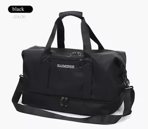 Black Gym Bag, Sport Duffle Bag with Shoe Compartment uk - Picture 1 of 6