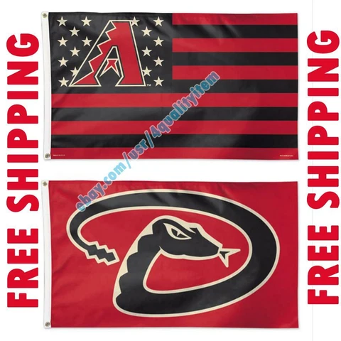 Deluxe Arizona Diamondbacks Logo USA Stars Stripes Flag Banner 3x5 ft MLB Fan Cover