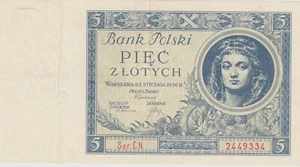 5 Zloty Banknote Polen 1.2.1930 Pick 73 (153244) - Bild 1 von 2