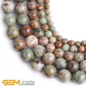 Green Opal Jade Natural Gemstone Round Loose Spacer Beads for Jewelry Making 15" - Foto 1 di 42